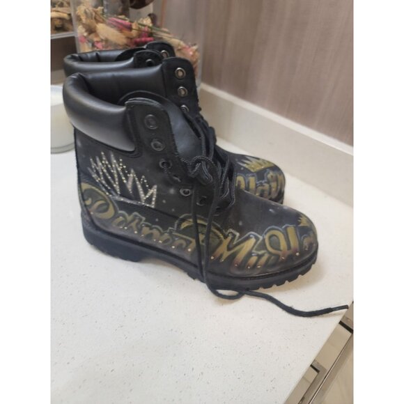 Timberland Wheat 6-inch Nubuck Boots Size US 7 M “Respect My Hustle ” CUSTOM